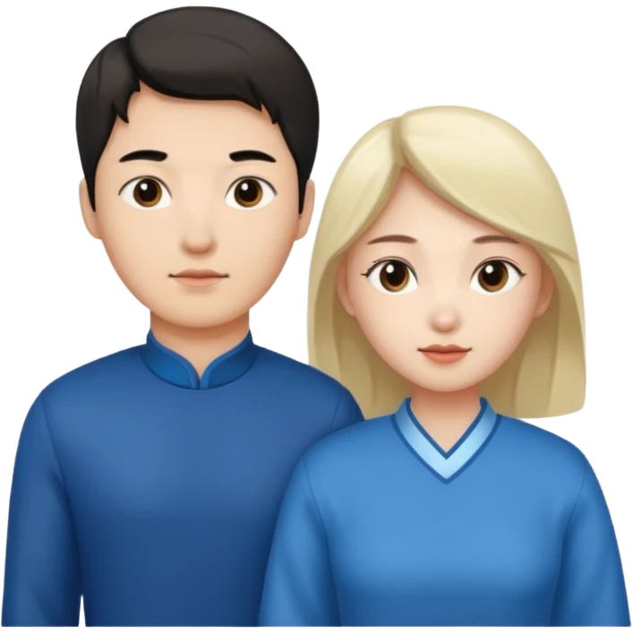 Family korean male x russian female emoji