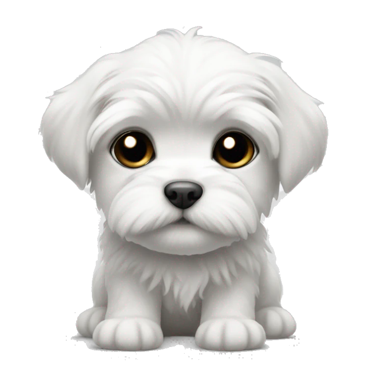 Black and white Maltese puppy  emoji