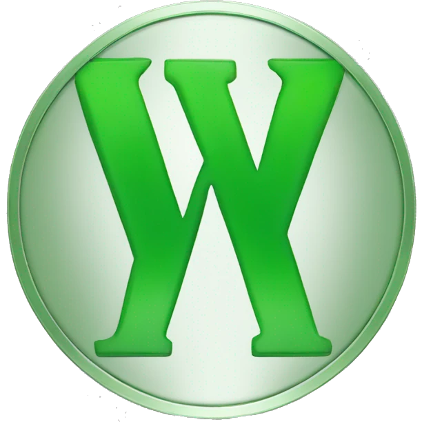 Green coin with letter V on it emoji