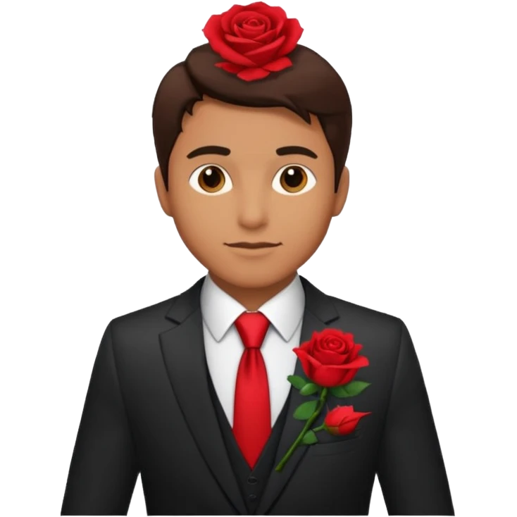 man with rose in his suit pocket emoji