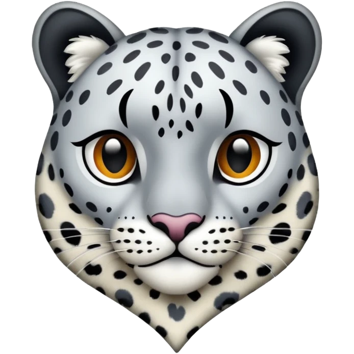 Realistic snow-Leopard-patterned heart emoji