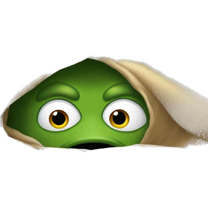 Pepe under covers emoji