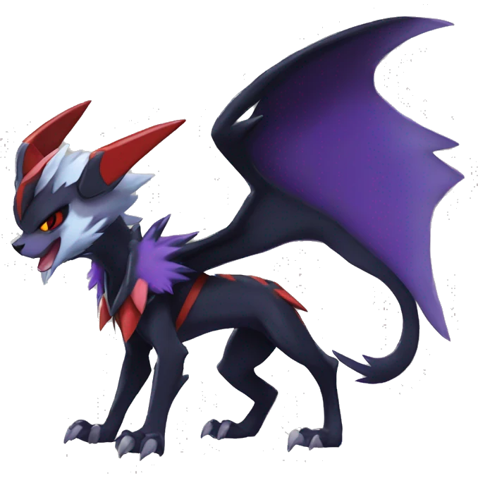 Cool Anthro Dark Absol-Noivern-Quilava-Litten-Pokémon with edgy stripes hoodie spiked collar punk Full Body emoji