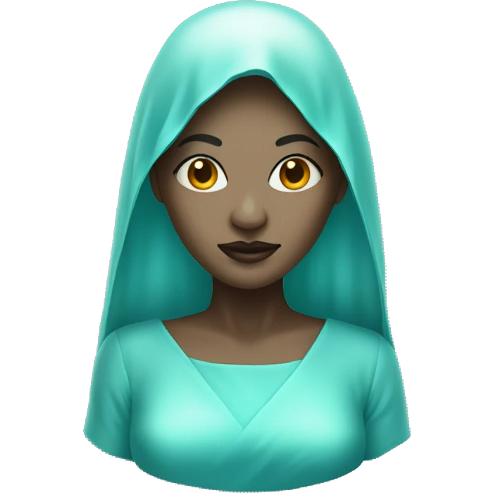 Woman ghost dressed in turquoise emoji