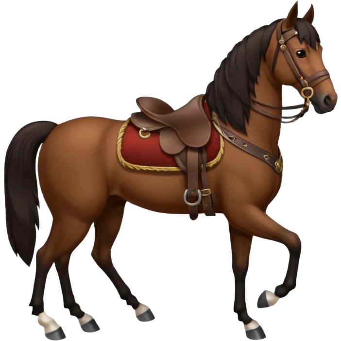 Horse with Cossack saddle emoji