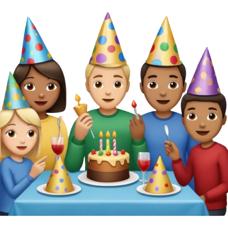 200 people eating at a family party emoji