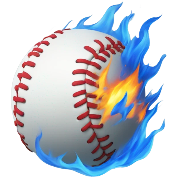 Softball with blue flame emoji