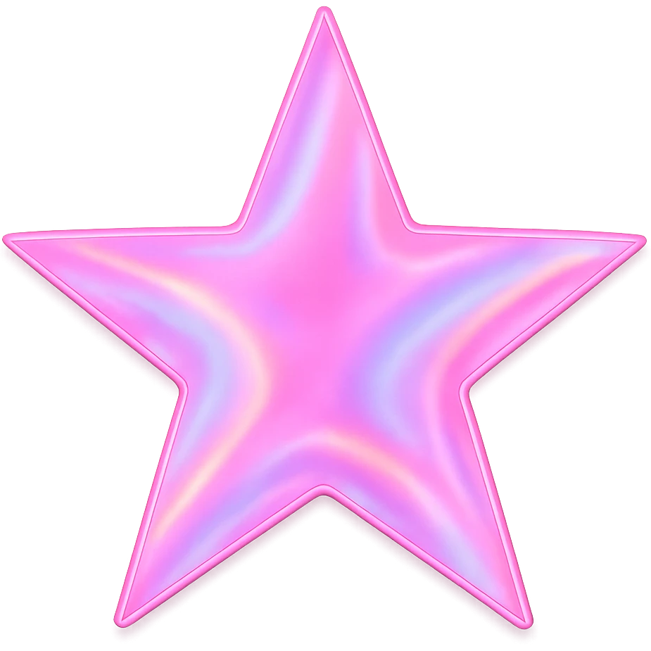 star with a holographic effect, pink, no background emoji
