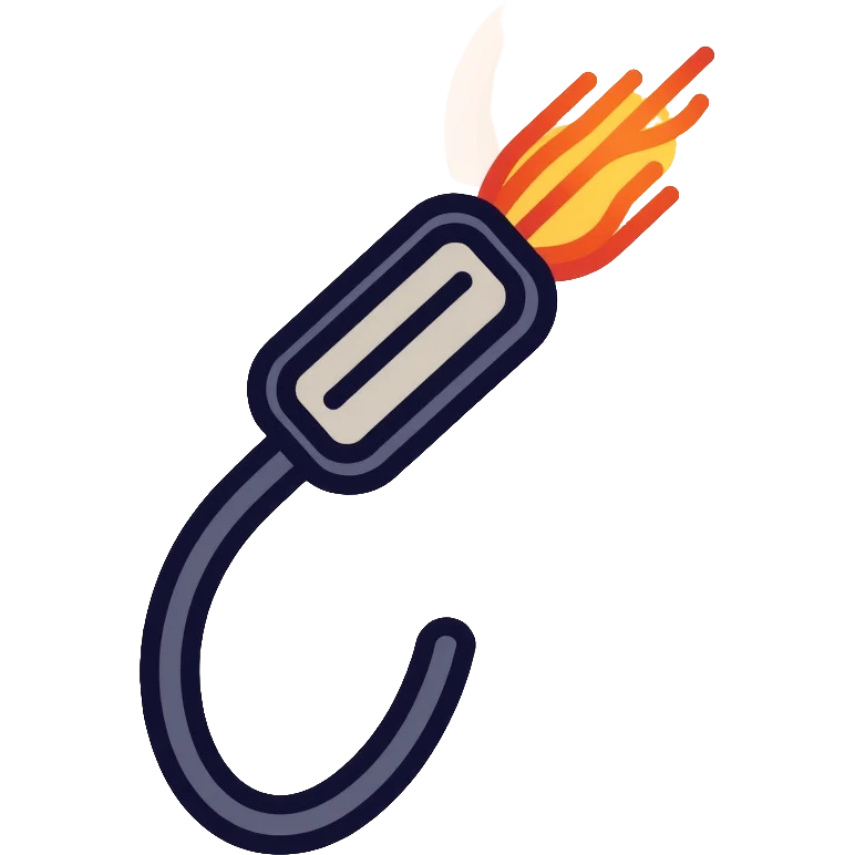 optical fiber cable with glowing light transmission emoji