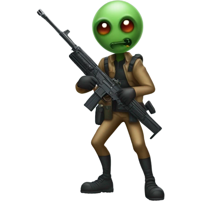 Martian hitman aiming rifle emoji