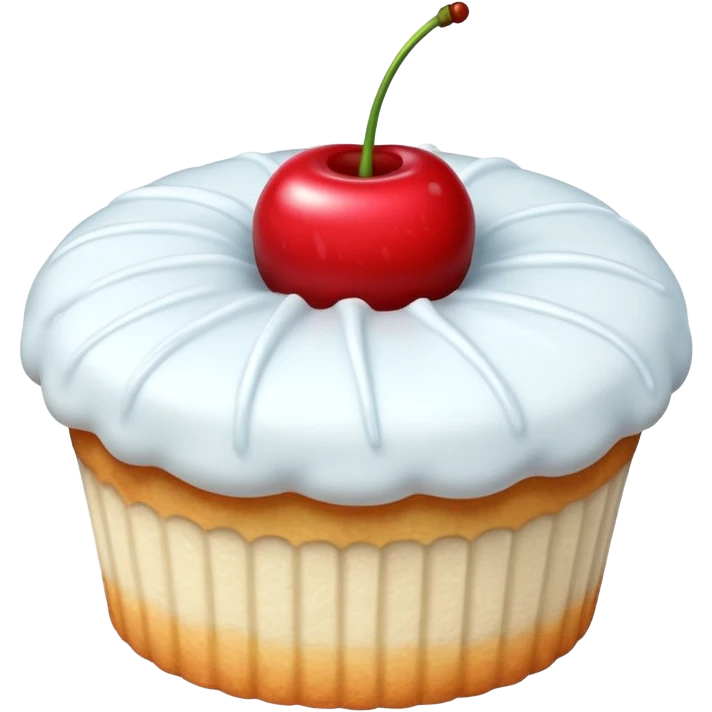 white cake with a cherry on top emoji