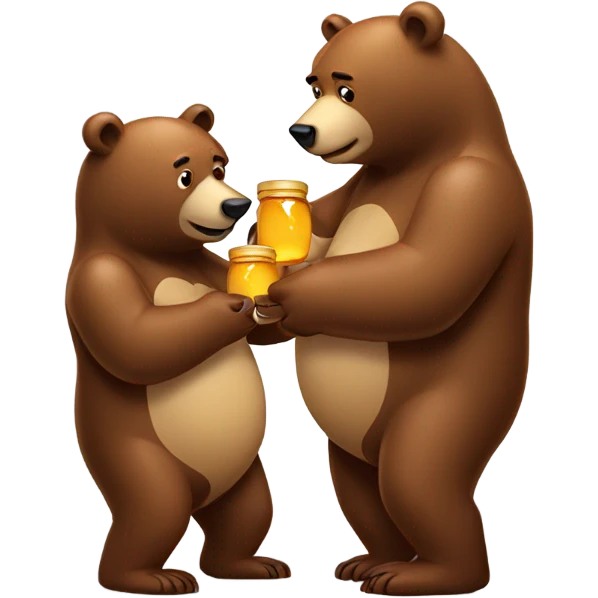  A bear putting honey on another bear emoji