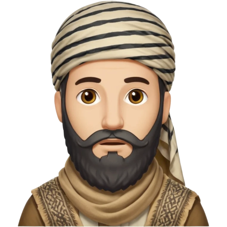 abraham from the bible, long beard, with keffiyeh emoji