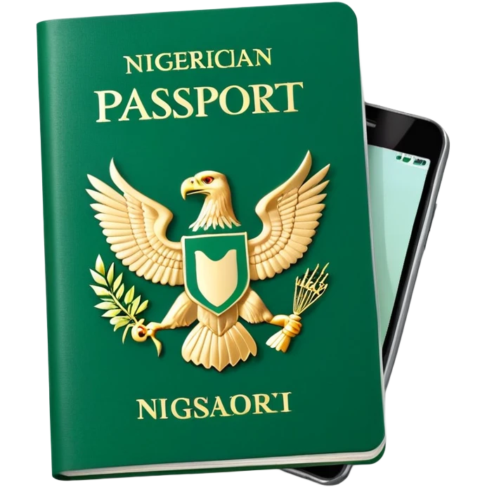 Green, Nigerian, Passport, with Eagle Logo emoji
