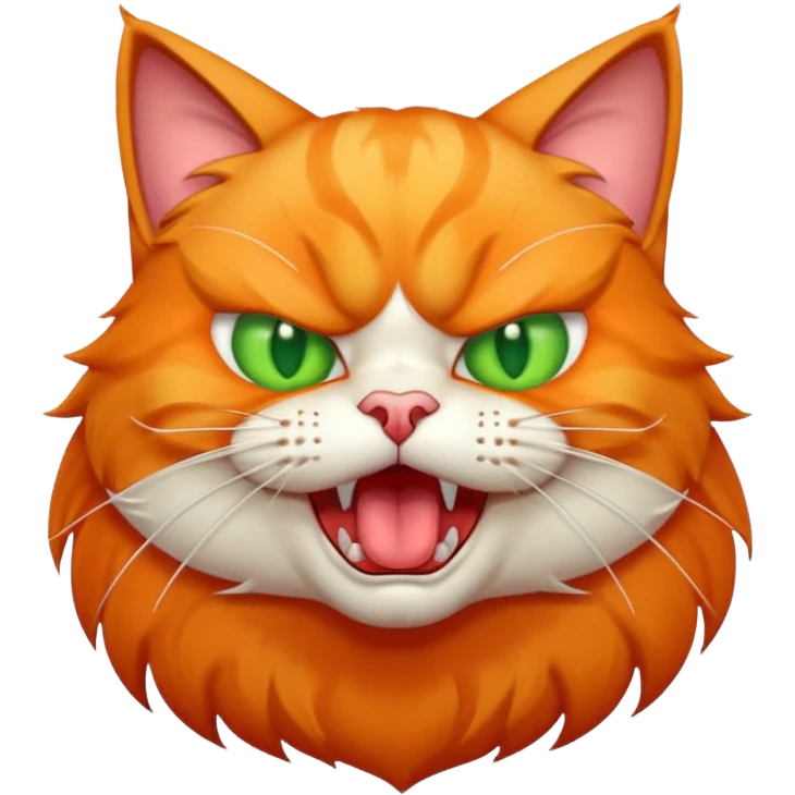An angry cat with tongue out emoji