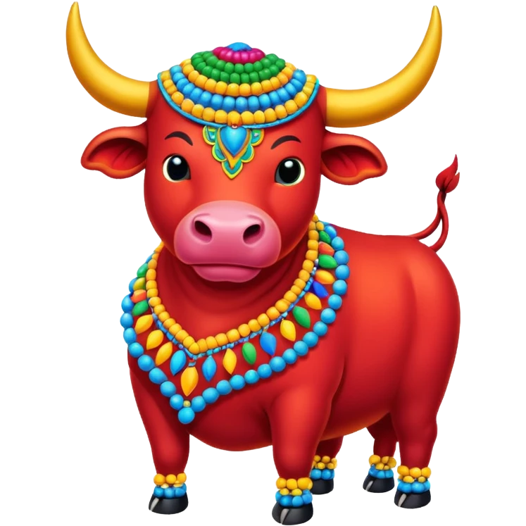 Bumba meu boi, boi colorido, enfeitado com bordado de miçangas emoji