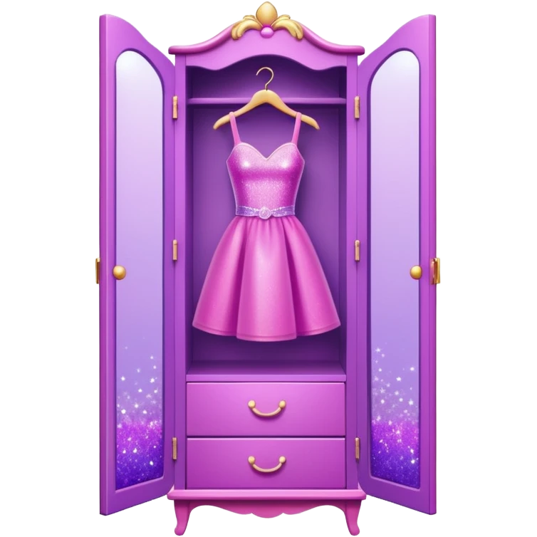 barbie wardrobe with glitter emoji