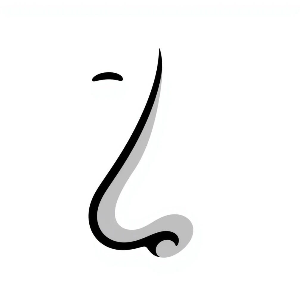 Hand-drawn human nose with nostrils emoji