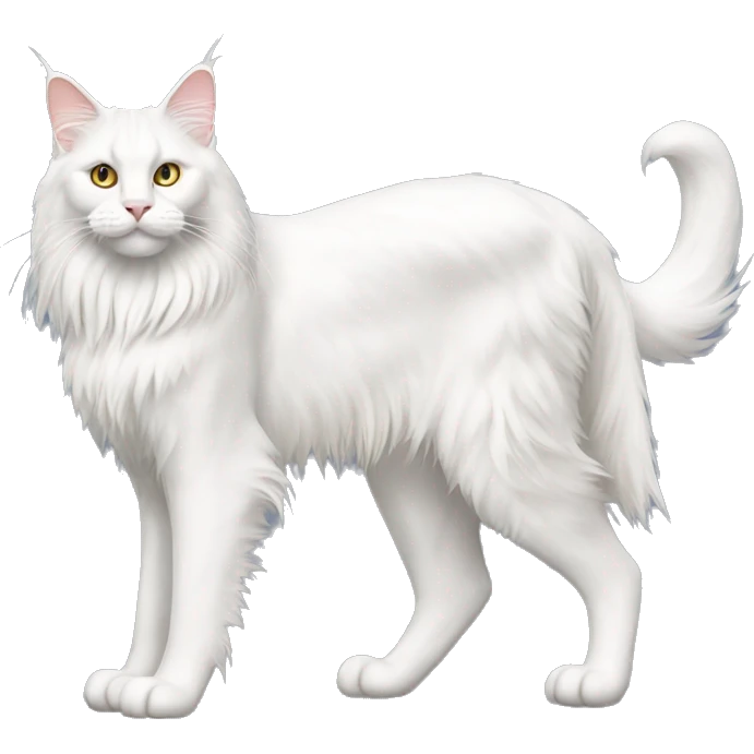 White Maine Coon full body emoji
