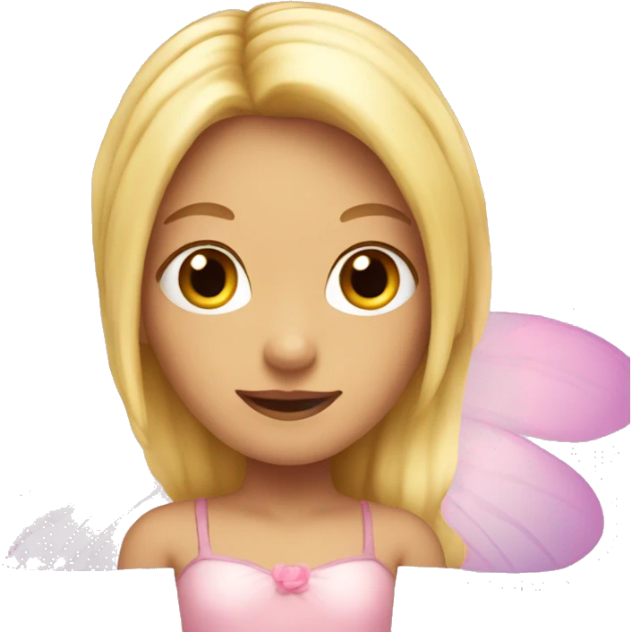 fairy with pink wings and blonde hair  emoji