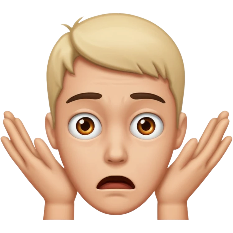 Tragic and scared emoji