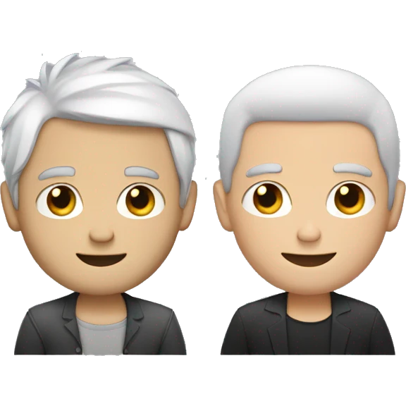 two white guys with black hair with laptops emoji