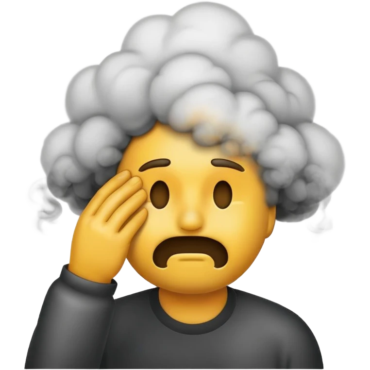 Face palm emoji with smoke around it emoji