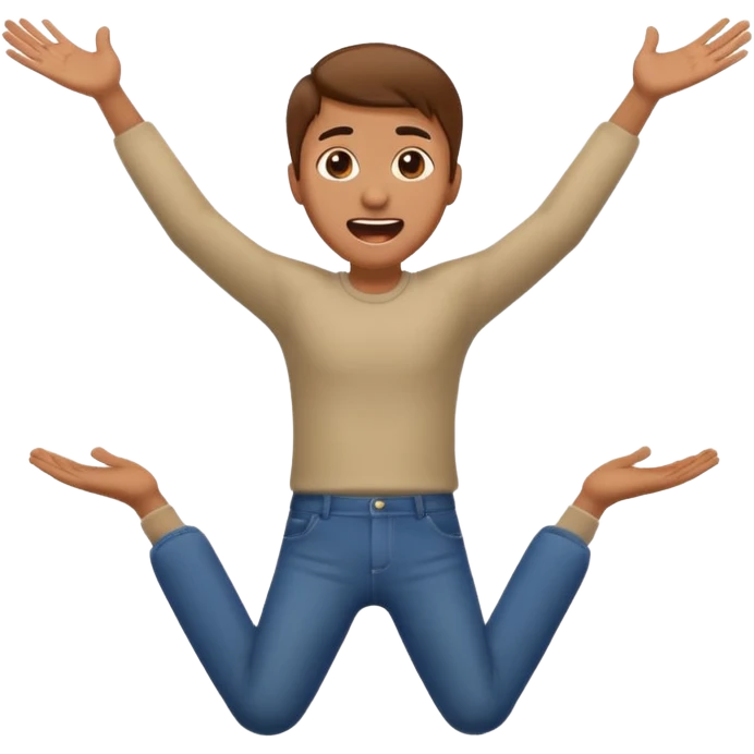 Guy emoji with hands up and out saying why with his pants by his ankles emoji
