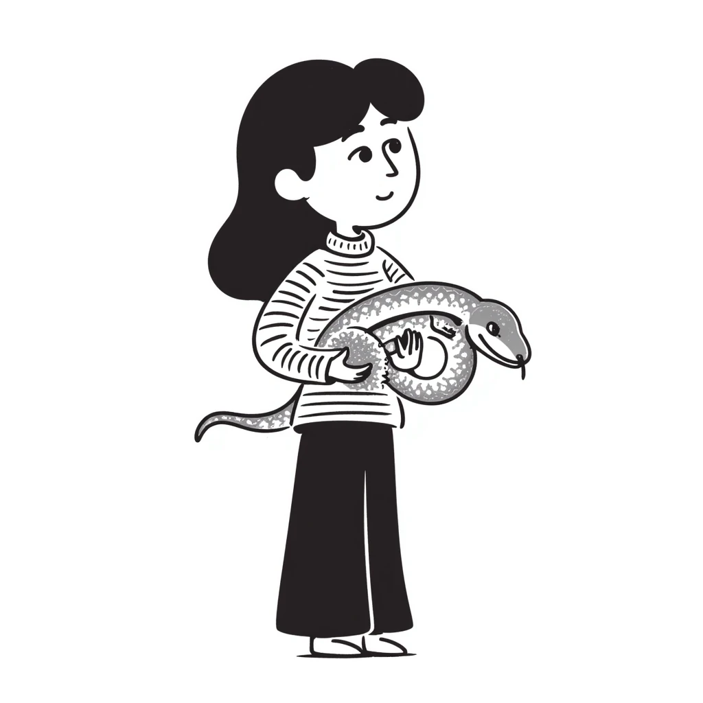 a girl with a snake emoji