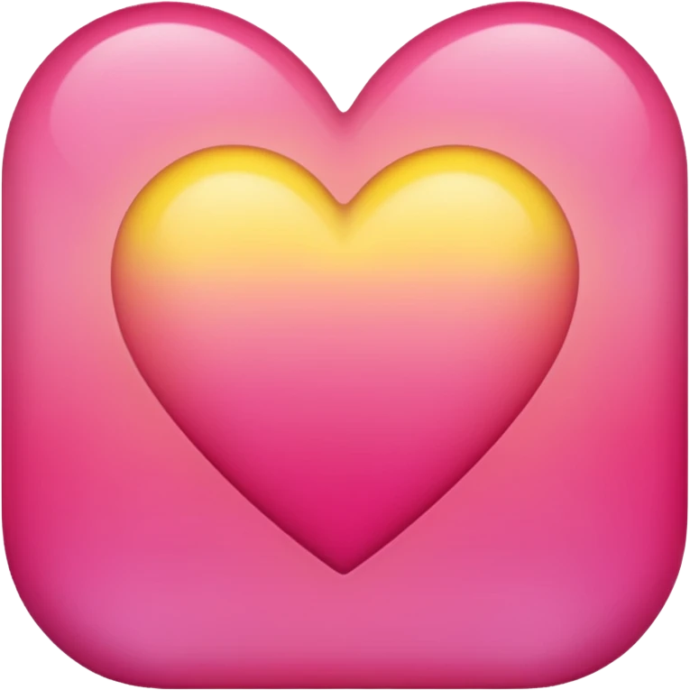 Yellow to dark pink gradient heart emoji