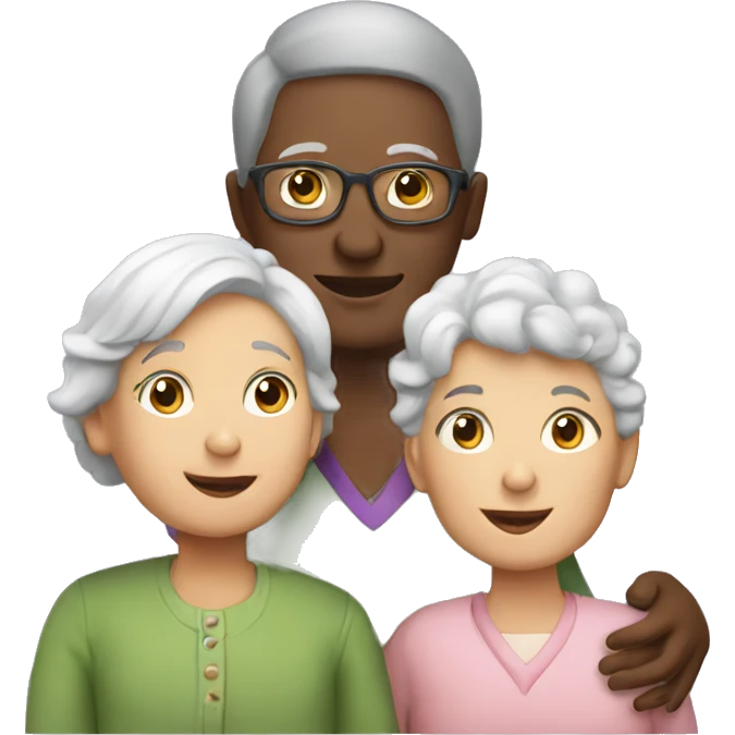 Grandma with a boy and girl emoji