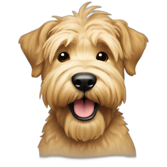 Wheaten terrier with big smile emoji