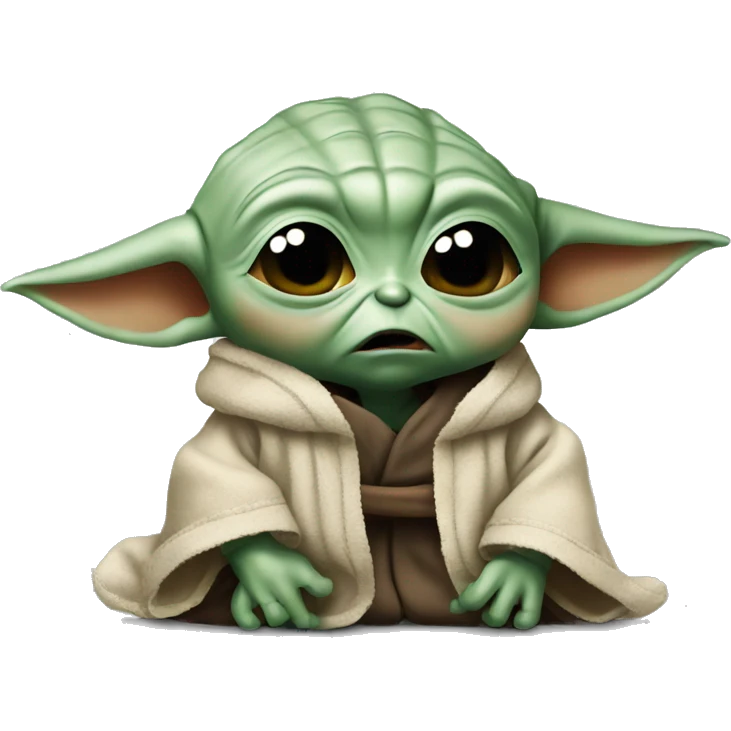 Baby Yoda in a terrible anger cries emoji