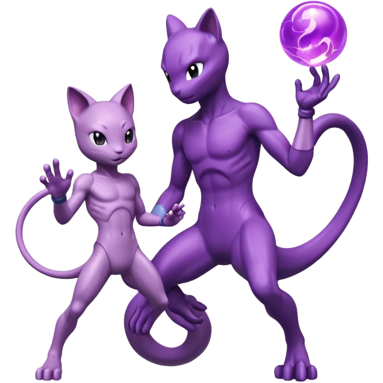 Pokemon legendary cian and purple mewtwo emoji