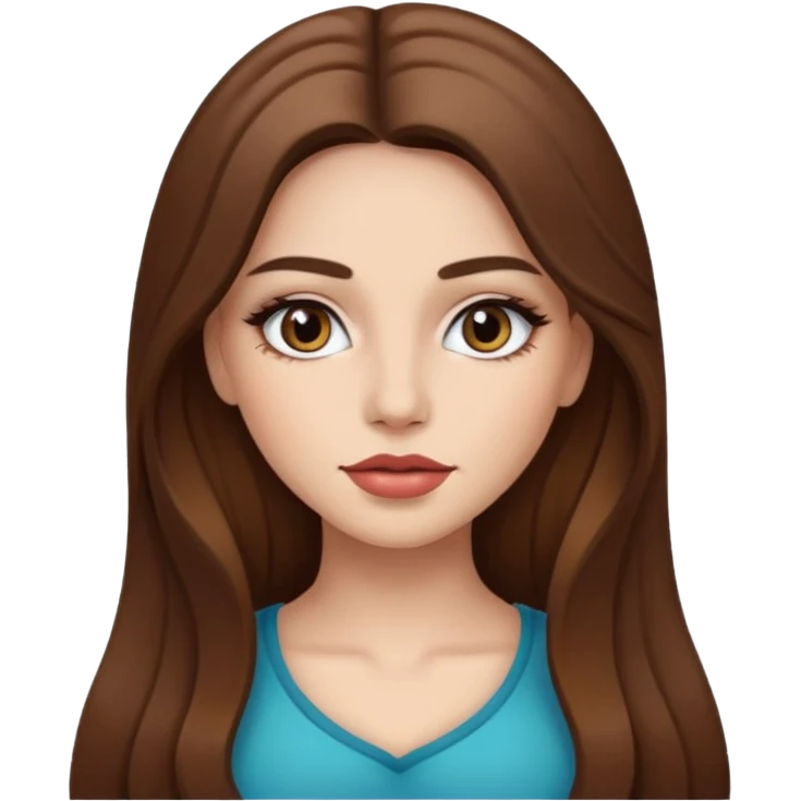 girl with long brown hair standing make up latina white skin tone emoji