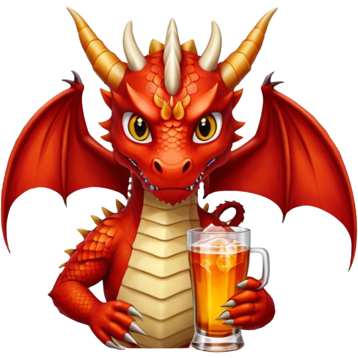 red dragon holding a drink emoji