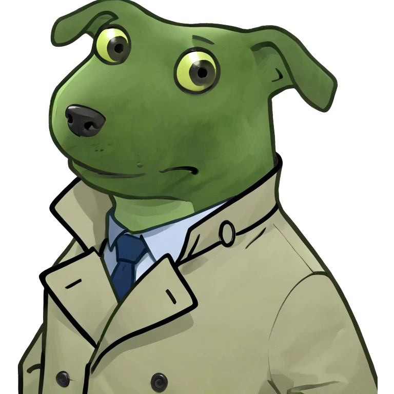 Dog in a trench coat emoji