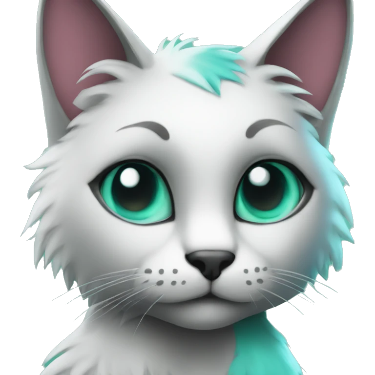 anthromorphic black cat furry with a teal mohawk emoji