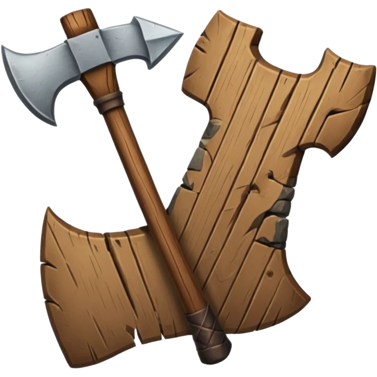 Deux éléments qui fusionnent : deux icônes (ex. bois + pierre) avec une flèche ou un “+” vers un 3ᵉ élément (ex. hache) → l’idée de merge sans limite. emoji