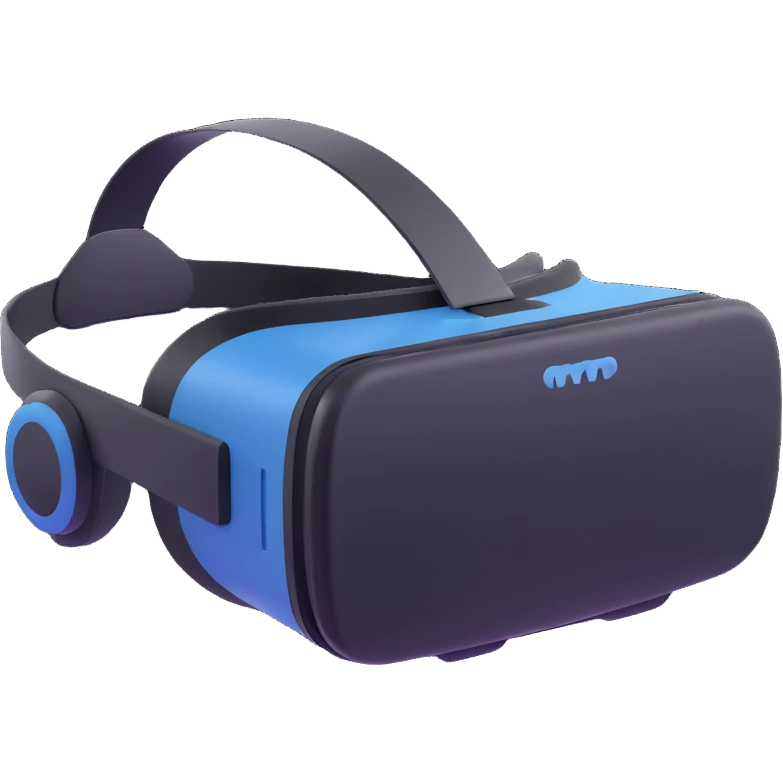 3D style VR headset, stylized, playful, floating, no background emoji