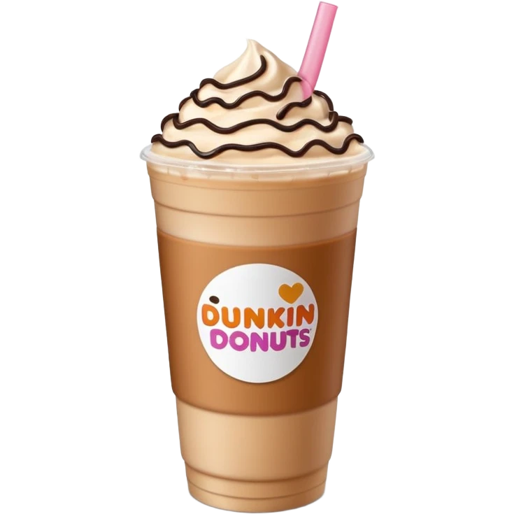Dunkin’ Donuts iced latte with a carton of coffee milk next to it emoji