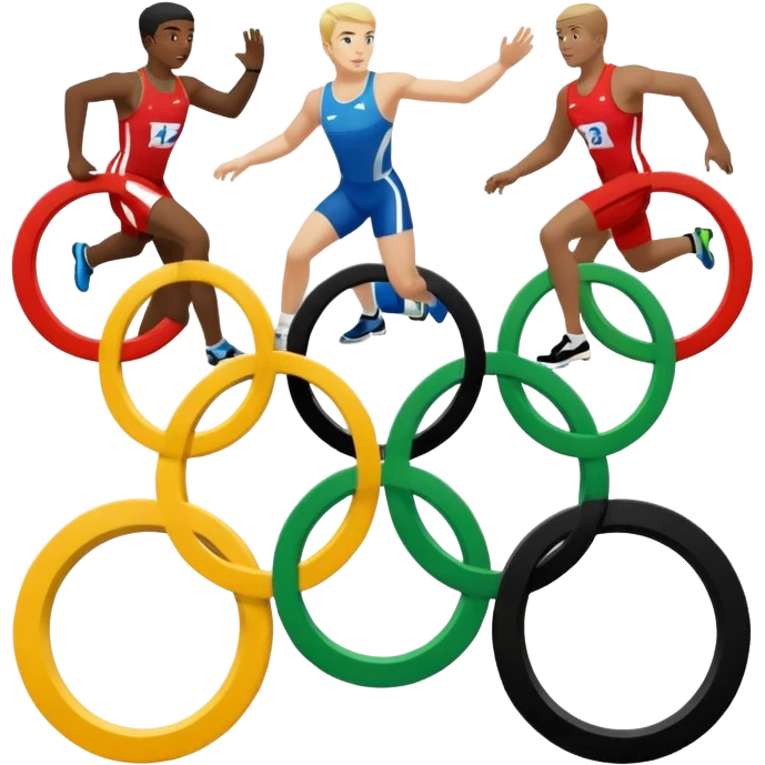 paralympic games with disable athletes with the right colors of olympic rings emoji