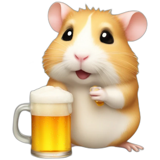 hamster drinks beer emoji