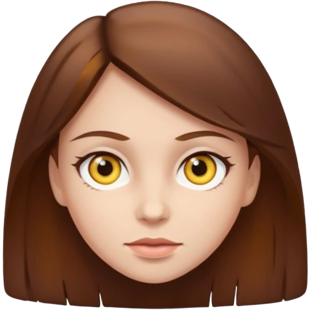 Una chica d Cabello café ojos amarillos piel clara  emoji