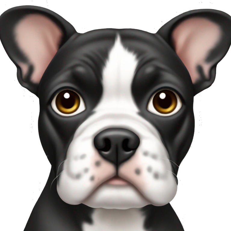 Frenchton half white half black emoji