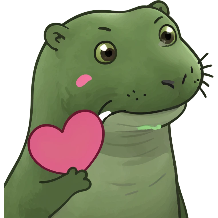 otter with hearts emoji