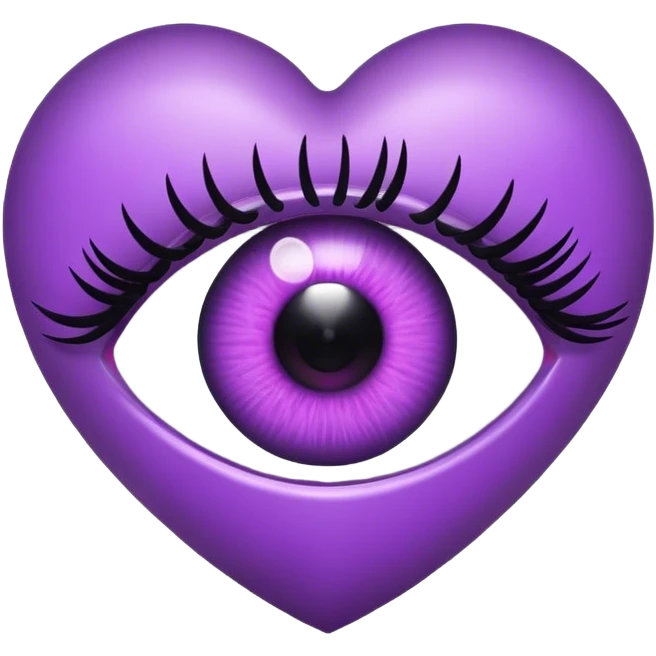 Eye with eyelashes inside light Purple Heart emoji