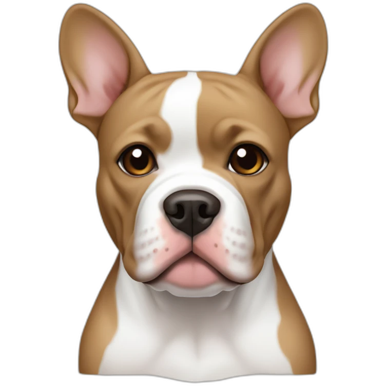 Light brown and white Pitbull French bulldog mix emoji