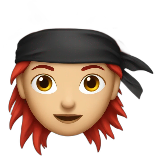 female-pirate-red-mohawk emoji