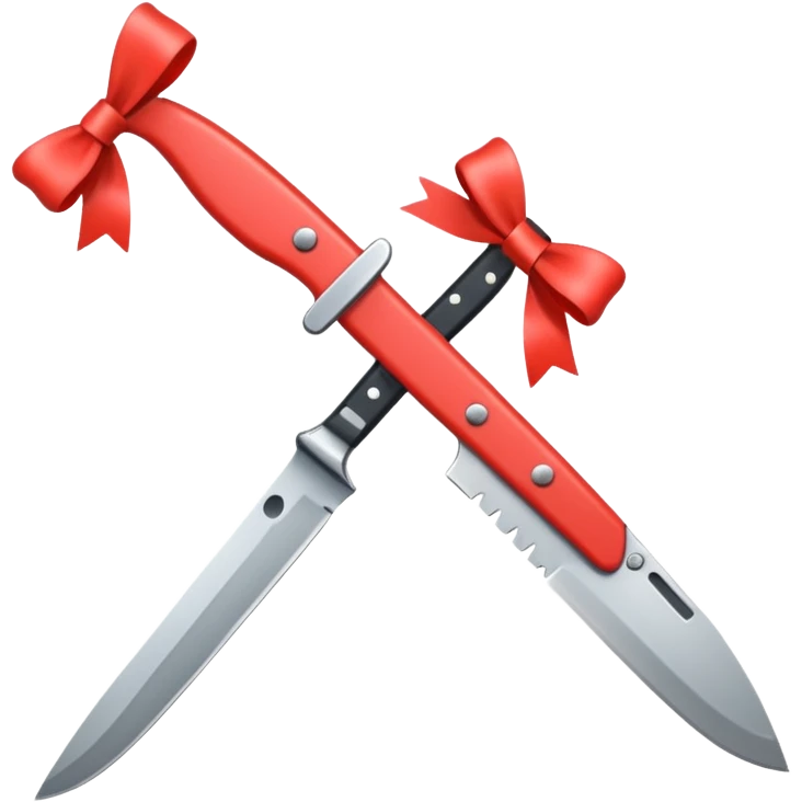 knife with little bows around it emoji